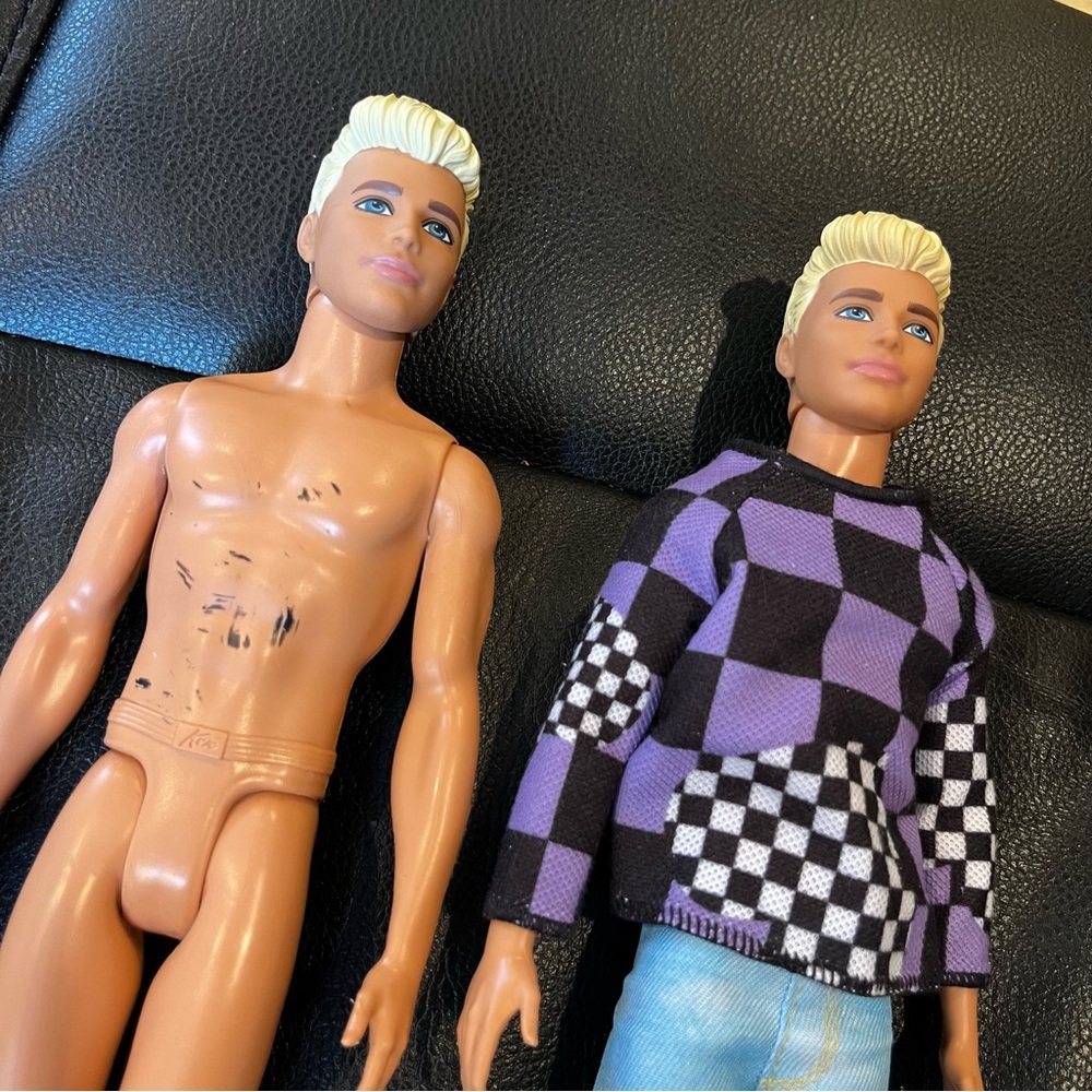 Barbie fashionistas Ken doll lot blonde purple sweater blue shoes - Picture 2 of 6